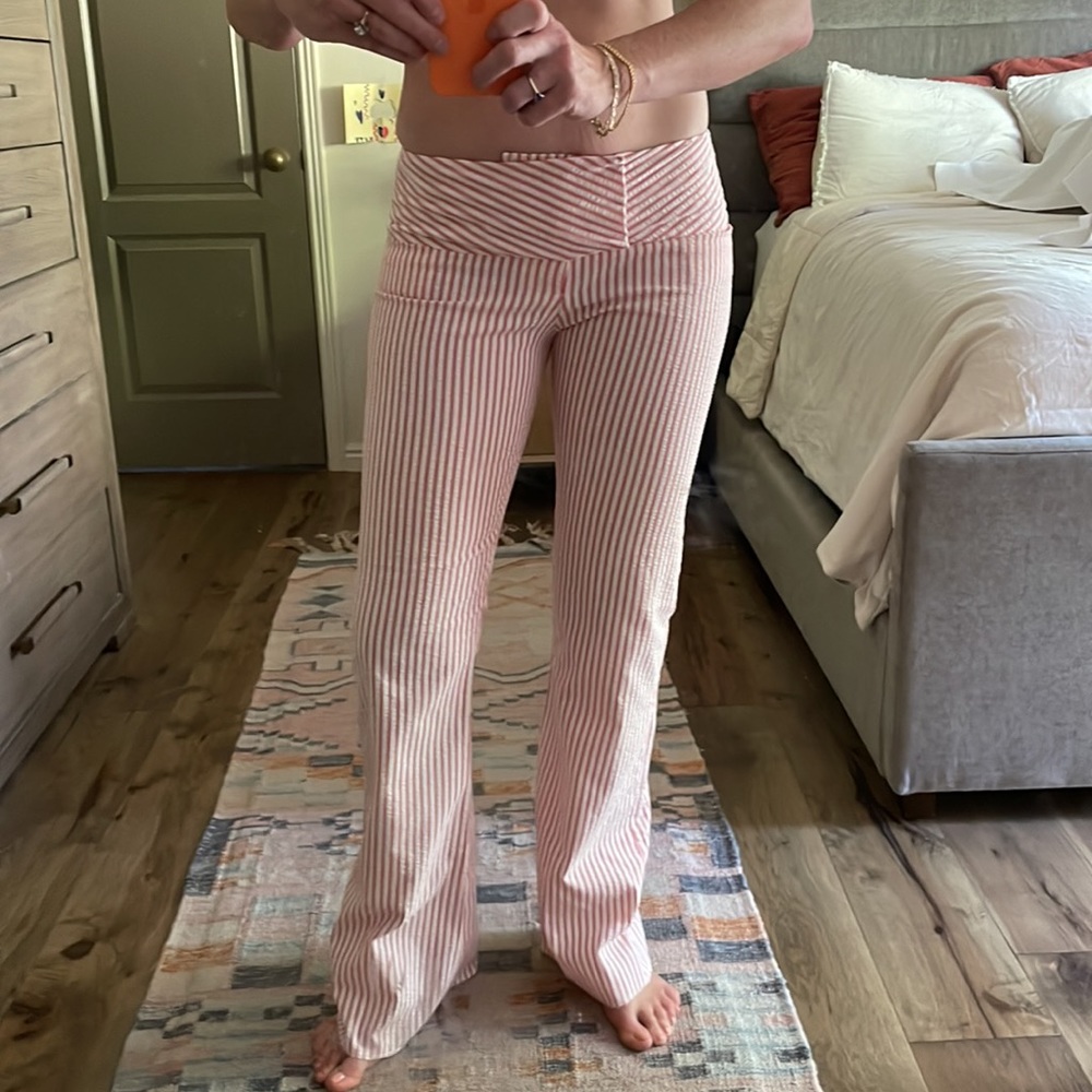 Seer Sucker Flare Leg Pants